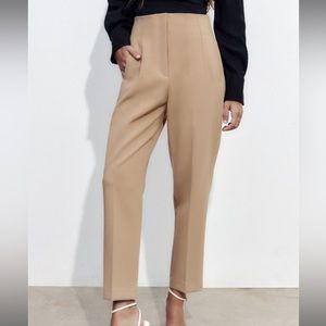 Zara high waist beige office pants